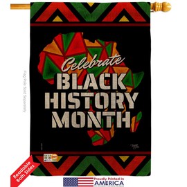 Breeze Decor Let Celebrate BHM Burlap House Flag Black History Lives Matter BLMCelebrates African Americans Heritage Small Decorative Gift Yard Banner Double-Sided Made in USA 28 X 40