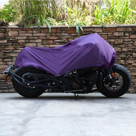X AUTOHAUX Motorcycle Cover Lightweight Half Cover Outdoor Waterproof Rain Dust Protector Purple M Size for Most Full Dress Touring Cruiser