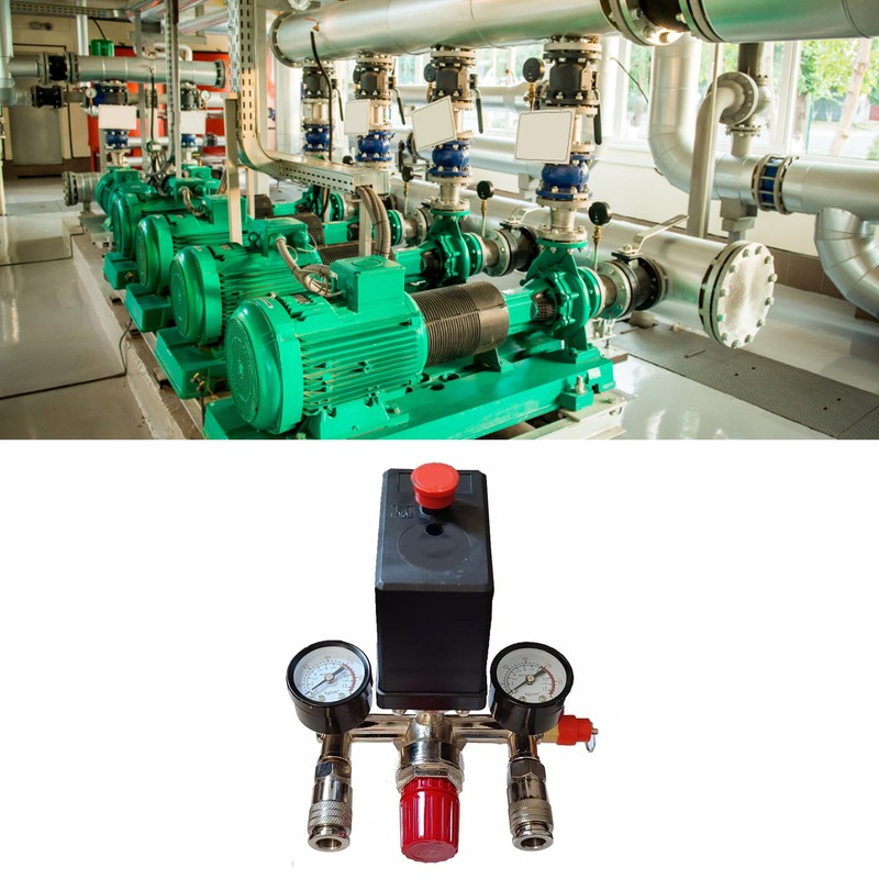 Air Compressor Pressure Switch with Dual Gauge Pump Pressure Control
