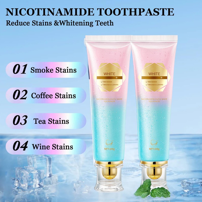 Acssart Radiant Whitening Toothpaste, Niacinamide Whitening Toothpaste, Niacinamide Dazzling Toothpastes