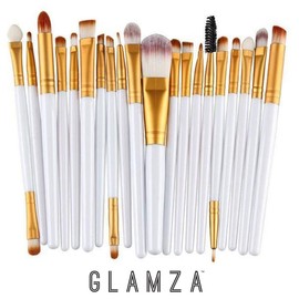 Glamza Eye Makeup Brushes Set White 20pcs