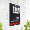 Custom Signs Solar Illuminated Modern Anthracite House Number Sign 24cm