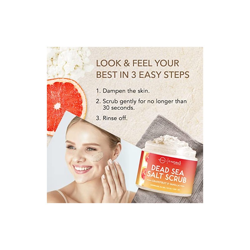 O Naturals Invigorating Grapefruit Vanilla Dead Sea Salt Face Body