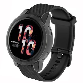 Compatible with Garmin Venu 2 Case, Giaogor Premium Soft TPU Screen Protector All-Around Protective Bumper Shell Cover for Garmin Venu 2 Smartwatch,Not Venu 2S (Black+Black+Clear)