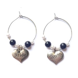 Gregory Crafts & Gifts Bride and Groom Wedding Wine Charms. Perfect Wedding Table Decoration