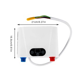 Under Sink Instant Water Boiler, 5500W 220V IPX4 Mini Tank Wall Mount Touch Control White Hot Tankless Water Heater Kitchen Electric for Kitchen, Restaurant, Rv, Shelf Wall Floor Mounted