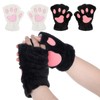 Cat Paw Gloves 2 Pair Fingerless Furry Cats Paw Cat