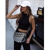 TKWEO Checkered Crossbody Bag for Women Fanny Packs Shoulder Bum
