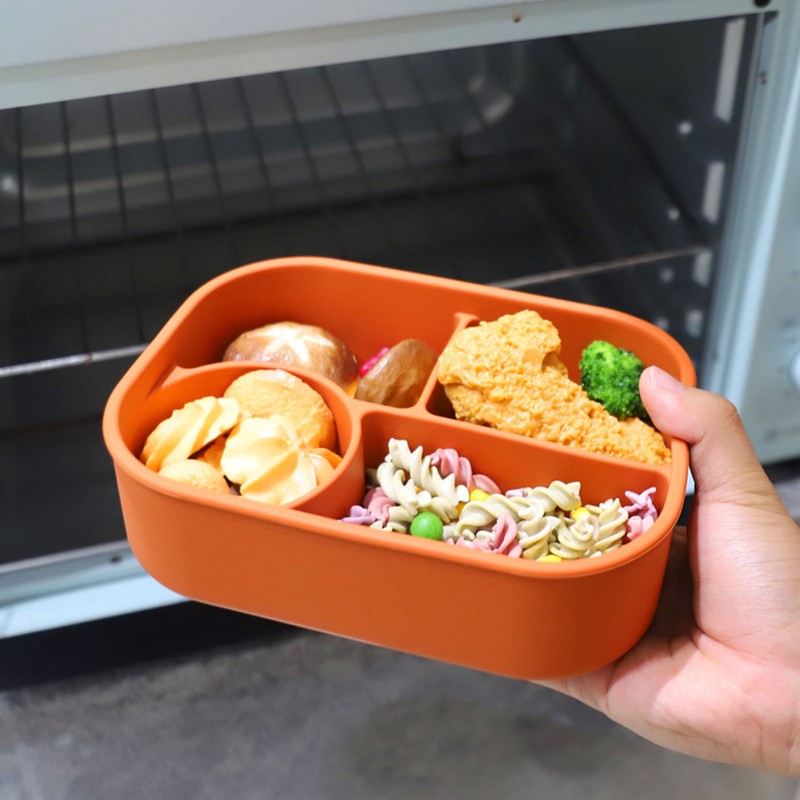 Silicone Lunch Box Microwave Safe Reusable Leakproof Food Storage Container
