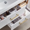 QOGRISUN 5-Pack Solid Brass Cabinet Pulls, Modern Gold Bar Handles,