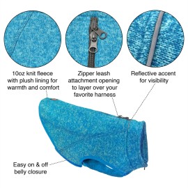 Kurgo Target Extra Large Heather Black Dog Sweater With Fleece Lining And Zipper