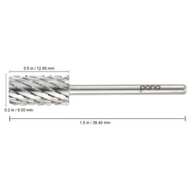 USA PANA Professional 3/32" Shank Size - Crystal Top Small or Large Barrel Carbide Bit - Nail Drill Bit for Dremel Machine (Gold, Silver - 4XC to Extra Fine Grit) (Large Barrel, 3X Coarse, Silver)