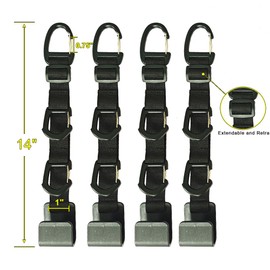 BEATUNEE Car Headrest Hooks, Backseat Storage Organizer Hangers, Universal Vehicle Seat Back Hooks, 4 Pack