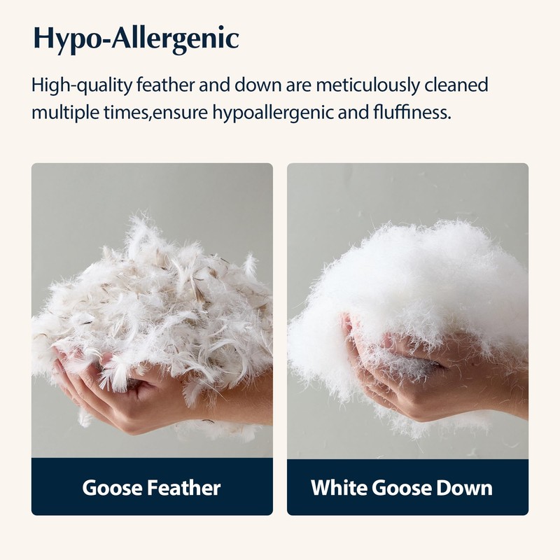 Pacific Coast Bed Pillow, Hotel Goose Feather and Down Pillow