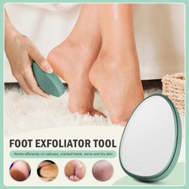 FVION Eliminador de callos de cristal nano con funda protectora, lima de talón altamente eficaz para eliminar la piel dura y los callos – Eliminación segura y rápida de callos (verde)