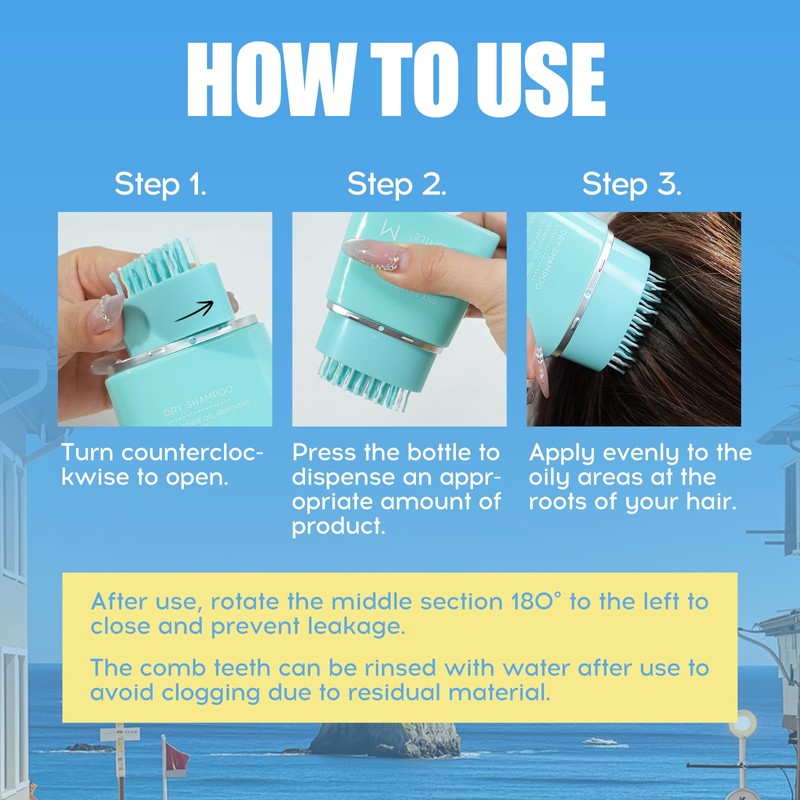 Oil Control Fluffy No-Rinse Dry shampoo Gel with Built-in Comb