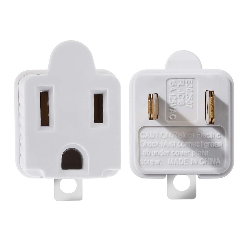 TENINYU Grounded Adapter 3-Prong to 2-Prong Outlet Converter - 3