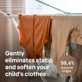 ATTITUDE Baby Laundry Fabric Softener Liquid, Vegan and Naturally Derived Detergent, Plant Based, HE Washing Machine Compatible, Refillable Aluminum Bottle, 40 Loads, Unscented, 33.8 Fl Oz (Pack of 6)