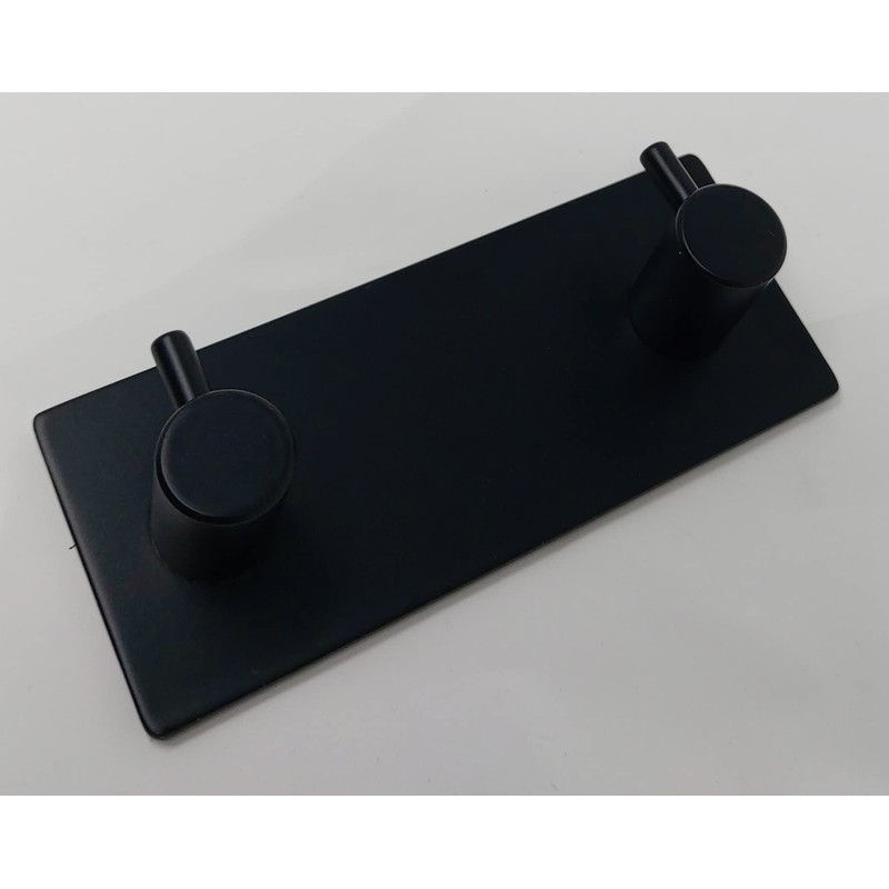 Ganchos Dobles para Toallas, Montaje en Pared, Negro Mate, 9