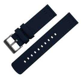 BARTON WATCH BANDS 22mm Navy Blue - Canvas Quick Release Watch Band Straps with Gunmetal Grey Buckles - Choose Color & Width - 18mm, 20mm, or 22mm