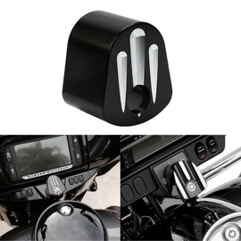 KATUR CNC Ignition Switch Cover Motorcycle CNC Accessory Chrome Edge Cut Billet Aluminum Compatible with Har Ley Electra Street Glide 2006-2013 (Black)