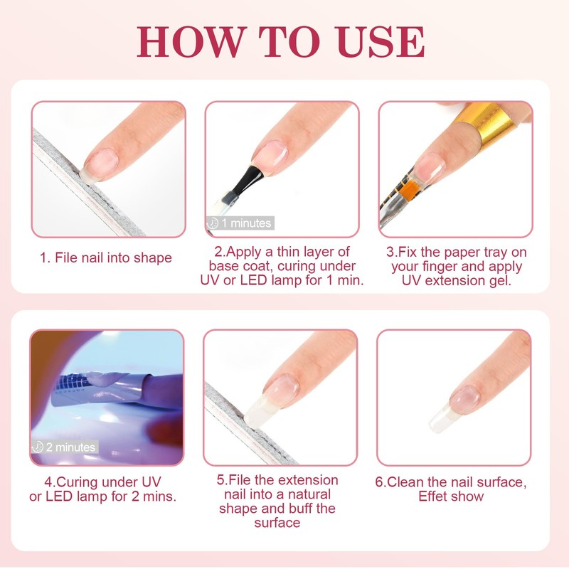 Landrain Pack of 2 15 ml UV Nail Gel for