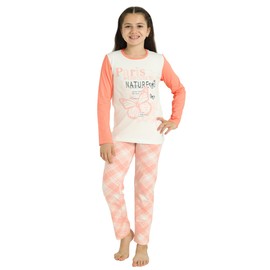 LOREZA ® Girls' Pyjamas Long Sleeve Cotton Set Two Piece Pyjamas Leisure Suit, Model 2