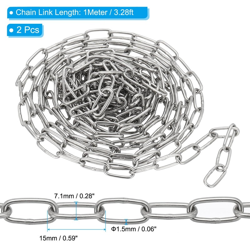 PATIKIL 2 Pcs 3.28FT x 2/7" x 0.06" 304 Stainless