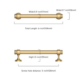 Asidrama 10 Pack 5 Inch(128mm) Champagne Bronze Kitchen Cabinet Handles, Cabinet Pulls Kitchen Cabinet Hardware for Cupboard Drawer Pulls