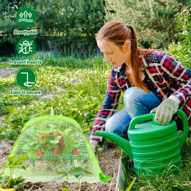 UCandy 8 Sets Strawberry Plant Support with Mesh Plant Cover,Strawberry Growing Racks Sets with Iron Plant Nails for Garden Strawberry Vegetables