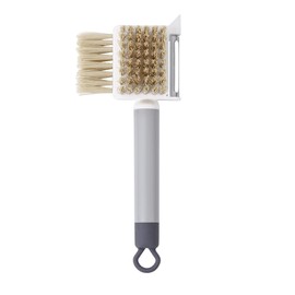 Multifunctional Cleaning Brush Fruit and Vegetable Brush Household Kitchen Potato Cucumber Stainless Steel Digging Hole Exfoliating Planer Brush Drilling Dust Catcher (White, One Size)