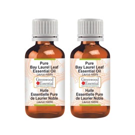 Greenwood Essential Pure Bay Laurel Leaf Essential Oil (Laurus Nobilis) Natural Therapeutic Quality Steam Distilled (Pack of Two) 100 ml x 2 (6.76 oz)