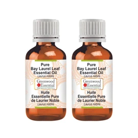 Greenwood Essential Pure Bay Laurel Leaf Essential Oil (Laurus Nobilis) Natural Therapeutic Quality Steam Distilled (Pack of Two) 100 ml x 2 (6.76 oz)