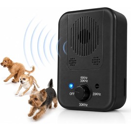 Dispositivo Antiladridos para Perros Ultrasónico 2 en 1, Control de Ladridos con 4 Niveles Ajustables,Alcance 50 pies,Entrenador Canino sin Collar ni Descarga,Impermeable para Interior y Exterior (01)