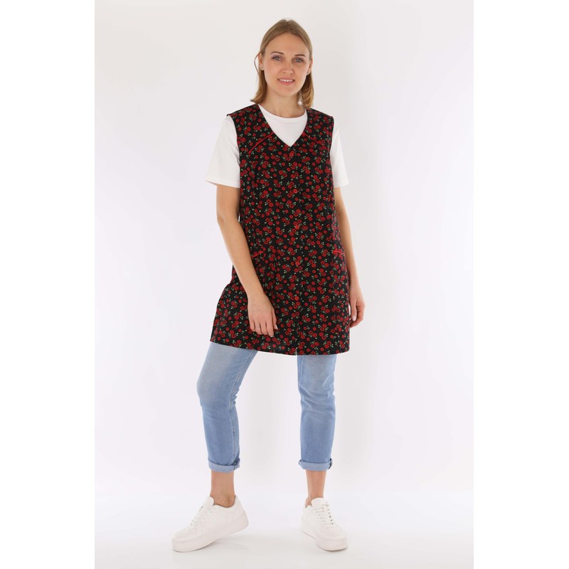 7/8 Tunic Cotton Colourful Apron Short without Sleeves Cooking Apron,