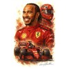 Lewis Hamilton Autographed Splash Art Watercolour Print. Formula One. (A4