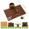 aisongdong Couch Cup Holder,Bamboo Couch Arm Tray with 360° Rotating