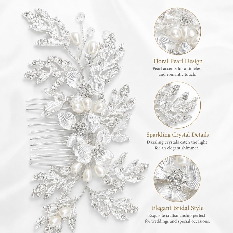 Wedding Pearl Leaf Hairpin Bridal Hairpin Handcrafted Flower Headband For