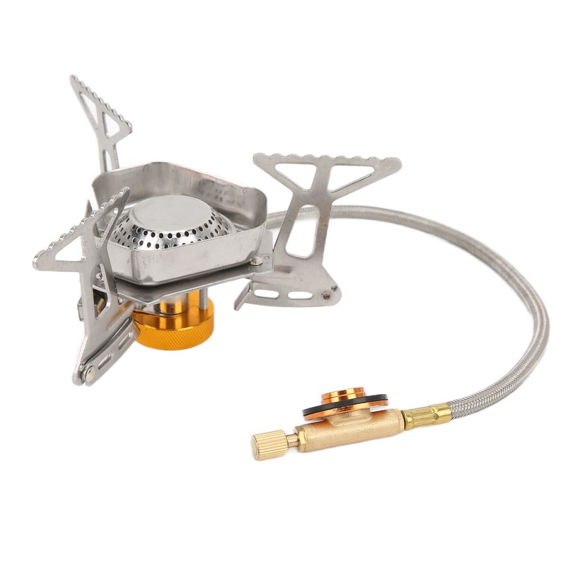 Camping Gas Stove Stainless Steel Strong Durable Windproof Electronic Ignition