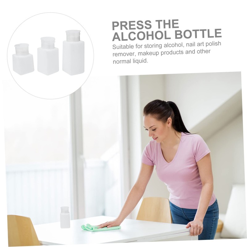 BIUDECO 3pcs Alcohol Dispensers Push-Type Anti-Static Bottle Pumping Feature Leak-Proof