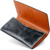 GRACIA Bifold Wallet, Long Wallet, Genuine Leather, Bridle Leather, black/brown