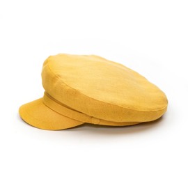 Sterkowski Modelo Pireus | Gorra bretona 100% lino para hombres y mujeres | Gorra tradicional Airy Sailor, Amarillo, 6 7/8