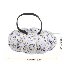 HARFINGTON Wrist Pin Cushion Pumpkin Needle Sewing with Elastic Wrist Belt, White Blue