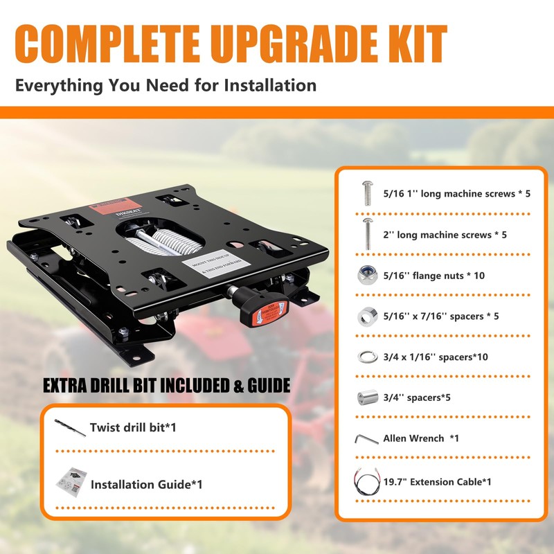 Universal Seat Suspension Kit Low Profile Heavy-Duty Suspension for Zero