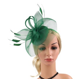 Lovfingu Tea Party Flapper Headband 20s Head Piece Great Gatsby Headpieces Women 1920s Accessory Hair Clip Roaring Fascinators for Women Vintage Headpiece for Costumes And Events C100-Light Green