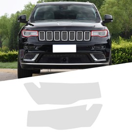Agulier Compatible with Grand Cherokee 2014-2020, Headlight Vinyl Tint Film Pre-Cut Overlay Wrap Cover for Jeep,Exterior Accessories（Transparent）