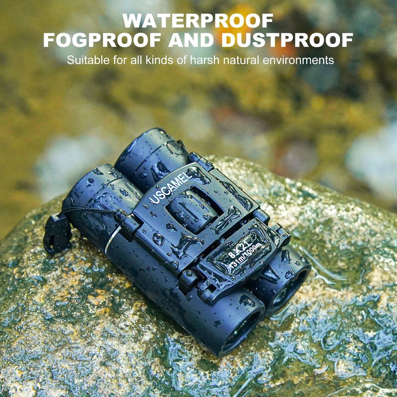 USCAMEL 8x21 Mini Doppelfernrohr Fernglas, Hohe Vergrößerung und Hohe Auflösung