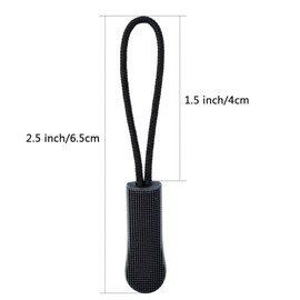 24pcs cnomg Zipper Tabs for Fasteners Easy to Install Durable (Black)