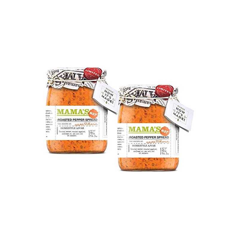 Mamas Home style Roasted Pepper Red Ajvar Spread, Two 19