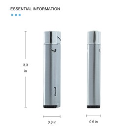 5 Pack Butane Torch Lighter Fuel Refillable Gas Window Viewable Portable Single Jet Flame Adjustable 5 Flag Color (No Gas)